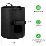 OPPOLIFE 4-Pack 10 Gallon Potato Grow Bags with Flap Window, Heavy Duty Aeration Fabric Pots with Handles for Garden and Planting(Black)