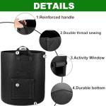 OPPOLIFE 4-Pack 10 Gallon Potato Grow Bags with Flap Window, Heavy Duty Aeration Fabric Pots with Handles for Garden and Planting(Black)