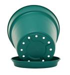 Mintra Home Garden Pots 4pk - Flowers, Herbs, Plants, Indoor, Outdoor, Colorful, Wholesale, Bulk (Forest Green, 13cm Diameter (5in))
