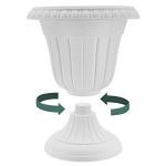 Arcadia Garden Products PL10BK Classic Traditional Plastic Urn Planter Indoor/Outdoor, 15" x 13", Black