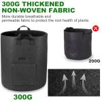 OPPOLIFE 4-Pack 10 Gallon Potato Grow Bags with Flap Window, Heavy Duty Aeration Fabric Pots with Handles for Garden and Planting(Black)