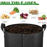 OPPOLIFE 4-Pack 10 Gallon Potato Grow Bags with Flap Window, Heavy Duty Aeration Fabric Pots with Handles for Garden and Planting(Black)
