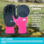 DT 6 Pairs Garden Gloves, Work Gloves with Latex Coating, Pink & Blue, Large, for Gardening, Yard Work