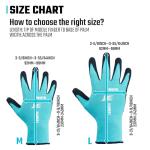 DT 6 Pairs Garden Gloves, Work Gloves with Latex Coating, Pink & Blue, Large, for Gardening, Yard Work