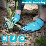 DT 6 Pairs Garden Gloves, Work Gloves with Latex Coating, Pink & Blue, Large, for Gardening, Yard Work