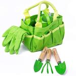Bigjigs Toys Small 5 Piece Childrens Gardening Set with Bag, Garden Tools, Watering Can & Gardening Gloves - Fun Gardening for Kids, Quality Outdoor Toys