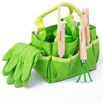 Bigjigs Toys Small 5 Piece Childrens Gardening Set with Bag, Garden Tools, Watering Can & Gardening Gloves - Fun Gardening for Kids, Quality Outdoor Toys