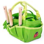 Bigjigs Toys Small 5 Piece Childrens Gardening Set with Bag, Garden Tools, Watering Can & Gardening Gloves - Fun Gardening for Kids, Quality Outdoor Toys