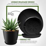 Utopia Home - Plant Pots Indoor with Drainage - 7/6.6/6/5.3/4.8 Inches Flower Pots for Indoor Planter - 5 Pack Plastic Planters - Ideal for Stocking Stuffers or Home Christmas Decorations - Black