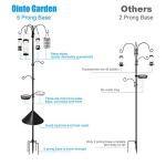 Ointo Garden 6-Hook Bird Feeding Station, Steel Multi-Feeder Kit Stand for Attracting Wild Birds w/ 4 Bird Feeders, Bird Bath, Mesh Tray and Squirrel Guard Baffle，94 Inch