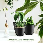 Utopia Home - Plant Pots Indoor with Drainage - 7/6.6/6/5.3/4.8 Inches Flower Pots for Indoor Planter - 5 Pack Plastic Planters - Ideal for Stocking Stuffers or Home Christmas Decorations - Black