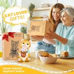 GIGALUMI Solar Garden Decor Flower Pot Cat Statues Outdoor, Birthday Gifts for Women Mom Grandma Senior Elder, Cat Ornament for Balcony, Garden, Patio, Yard, Lawn