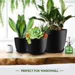 Utopia Home - Plant Pots Indoor with Drainage - 7/6.6/6/5.3/4.8 Inches Flower Pots for Indoor Planter - 5 Pack Plastic Planters - Ideal for Stocking Stuffers or Home Christmas Decorations - Black