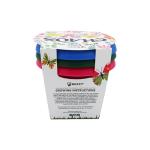 BUZZY Seeds Chaos Garden 3-Pack – Butterfly, Bee Attraction and Wildflower Seeds in 5.5 Inch Colorful Plastic Pots, Easy-Grow Flower Starter Kit, Indoor Gardening Gift