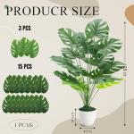 Der Rose 28" Fake Plants Large Artificial Monstera Faux Potted Plants Indoor Tall Tree for Living Room Decor