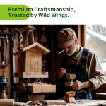 Solution4Patio US Cedar Hopper Bird Feeder for Outdoors Hanging, Handcrafted Wood Double Suet Cage & Clear View Windows, Squirrel-Proof Wild Bird Feeder for Cardinals, Finches, Chickadees