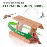 Solution4Patio US Cedar Hopper Bird Feeder for Outdoors Hanging, Handcrafted Wood Double Suet Cage & Clear View Windows, Squirrel-Proof Wild Bird Feeder for Cardinals, Finches, Chickadees