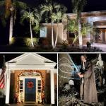 SUNVIE Outdoor Landscape LED Lighting 12W Waterproof Garden Lights COB Led Spotlights with Spiked Stand for Lawn Decorative Lamp US 3- Plug 3000K Warm White (2 Packs)