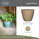 Classic Home and Garden Vogue Planter Pots w/Pottery Quality Finish - Modern Indoor & Outdoor Flower Pots - UV-Resistant Porch Planters - Decorative Pot for Flowers & Herbs (8” Earth)