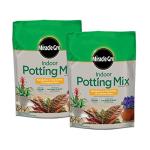 Miracle-Gro Indoor Potting Mix, Blended for a Variety of Houseplants, Feeds for up to 6 Months, 6 qt., 2-Pack