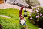 Pohabery Gnome Garden Decor Statue Solar Gnomes Decorations for Yard with Lantern Light Outdoor Decorations for Patio Mom Gift