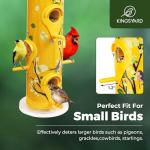 Kingsyard Metal Bird Feeders for Outdoors Hanging, 6-Ports Tube Bird Feeder, 14 inch, Durable & Weatherproof, Large Capacity for Attracting Wild Birds (Yellow)
