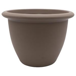 The HC Companies Sevilla Flower Planters - Durable Outdoor & Indoor Planter - Round Lightweight Self Watering Plant Pots for Herbs & More (12" Cappuccino, Pack of 1)