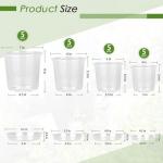 FUIJOL 4/5/6/7 Inch Clear Nursery Pots for Plants with Sacuers 20 Pack, Plastic Flower Pots with Drainage Holes, Variety Pack Seedlings Garden Pot for Indoor Outdoor (4+5+6+7 inch)