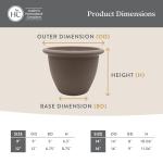 The HC Companies Sevilla Flower Planters - Durable Outdoor & Indoor Planter - Round Lightweight Self Watering Plant Pots for Herbs & More (12" Cappuccino, Pack of 1)