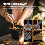 Fiskars Vegetable Garden Tool Set with Vegetable Shears, Seed Sower, Trowel, Cultivator, Weeder, and L/XL Garden Gloves for Indoor or Outdoor Gardening (6 Piece Kit)