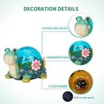 Afirst Garden Turtle Statue Outdoor Decor - Resin Outdoor Figurine Glass Solar Lights Indoor Outdoor Decorations Patio Lawn Yard Art Ornaments