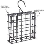 More Birds Suet Cage Bird Feeder, Fruit and Suet Feeder, Single Cake Capacity ,Black