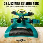 Sprinkler for Yard - 360 Degree Rotating Lawn Sprinkler with Base, Adjustable Spray 13-49ft, 1/2" Hose Connector for Garden & Large Yards