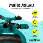 Sprinkler for Yard - 360 Degree Rotating Lawn Sprinkler with Base, Adjustable Spray 13-49ft, 1/2" Hose Connector for Garden & Large Yards