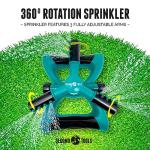 Sprinkler for Yard - 360 Degree Rotating Lawn Sprinkler with Base, Adjustable Spray 13-49ft, 1/2" Hose Connector for Garden & Large Yards