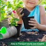 RooTrimmer 40 Pack 4 Inch Plant Nursery Pots with Mesh Pad, Sturdy Plastic Flower Planter Pots with Drainage Holes, Seed Starter Pots for Planting Seedings Cuttings Succulents Indoor Ourdoor, Black