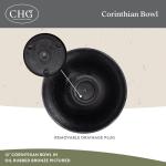 Classic Home and Garden Corinthian Shallow Planter with Drainage - Decorative Garden Bowl Planter for Succulents, Flowers, & More - UV Resistant Wide Plant Bowl for Indoors/Outdoors (12” Ivory Ash)