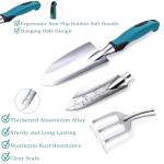 Beswill 8-Piece Heavy-Duty Gardening Tools Set with Tote Bag - Rust-Proof Aluminum Gardening Hand Tools with Ergonomic Non-Slip Rubber Grips - Gardening Supplies Set Ideal Gift for Men & Women