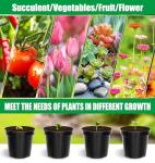 RooTrimmer 40 Pack 4 Inch Plant Nursery Pots with Mesh Pad, Sturdy Plastic Flower Planter Pots with Drainage Holes, Seed Starter Pots for Planting Seedings Cuttings Succulents Indoor Ourdoor, Black