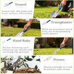 Beswill 8-Piece Heavy-Duty Gardening Tools Set with Tote Bag - Rust-Proof Aluminum Gardening Hand Tools with Ergonomic Non-Slip Rubber Grips - Gardening Supplies Set Ideal Gift for Men & Women