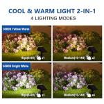 JEJOT Solar Spot Lights Outdoor Waterproof IP65,4 Pack,2CCT(3000K/6500K),4 Lighting Modes Selectable, Solar Powered Yard Garden Solar Spot Lights for Outside Landscape Auto On/Off