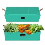 SPONDWILD 2 Pcs 10 Gallon Rectangle Grow Bags for Growing Potatoes, PE Pots Potato Pots Growing Containers Potato Planter Potato Planter for Growing Potatoes, Green