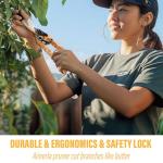 Aimerla Gardening Tool Set of 5 Heavy Duty Aluminum Garden Tools with Non-Slip Rubber Grip, Fashion Garden Bag, Durable Hand Tools for Garden, Weeding, Gardening Gifts for Women,Men - Daisy