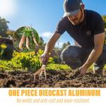 Aimerla Gardening Tool Set of 5 Heavy Duty Aluminum Garden Tools with Non-Slip Rubber Grip, Fashion Garden Bag, Durable Hand Tools for Garden, Weeding, Gardening Gifts for Women,Men - Daisy