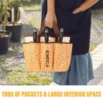 Aimerla Gardening Tool Set of 5 Heavy Duty Aluminum Garden Tools with Non-Slip Rubber Grip, Fashion Garden Bag, Durable Hand Tools for Garden, Weeding, Gardening Gifts for Women,Men - Daisy