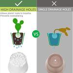 SwinDuck 28 Pack 4 inch Small Plant Pots, Plastic Planters with Drainage Holes and Saucers for Flowers Plants, Succulents, Seed Starting Pots, White