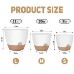 YNNICO 12" 10" 9" Large Self Watering Plant Pots, 3 Pack Flower Pots Planters with Multi Mesh Drainage Holes for Indoor Outdoor Garden Plants and Flowers