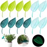 12 PCS Plant Pot Watering Funnel, 3 Color Leaf Plant Watering Devices, Creative Leaf Watering Device for Indoor and Outdoor Plants (12)