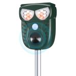 Solar Ultrasonic Animal Repellent Outdoor, Cat Squirrel Raccoon Dog Deer Repellent Device with Motion Detection, IP66 Waterproof Mouse Skunk Rodent Deterrent