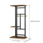 LINZINAR Plant Stand Indoor 4 Tier 5 Potted Multiple Plant Shelf Stands for Garden Corner Balcony Living Room Black